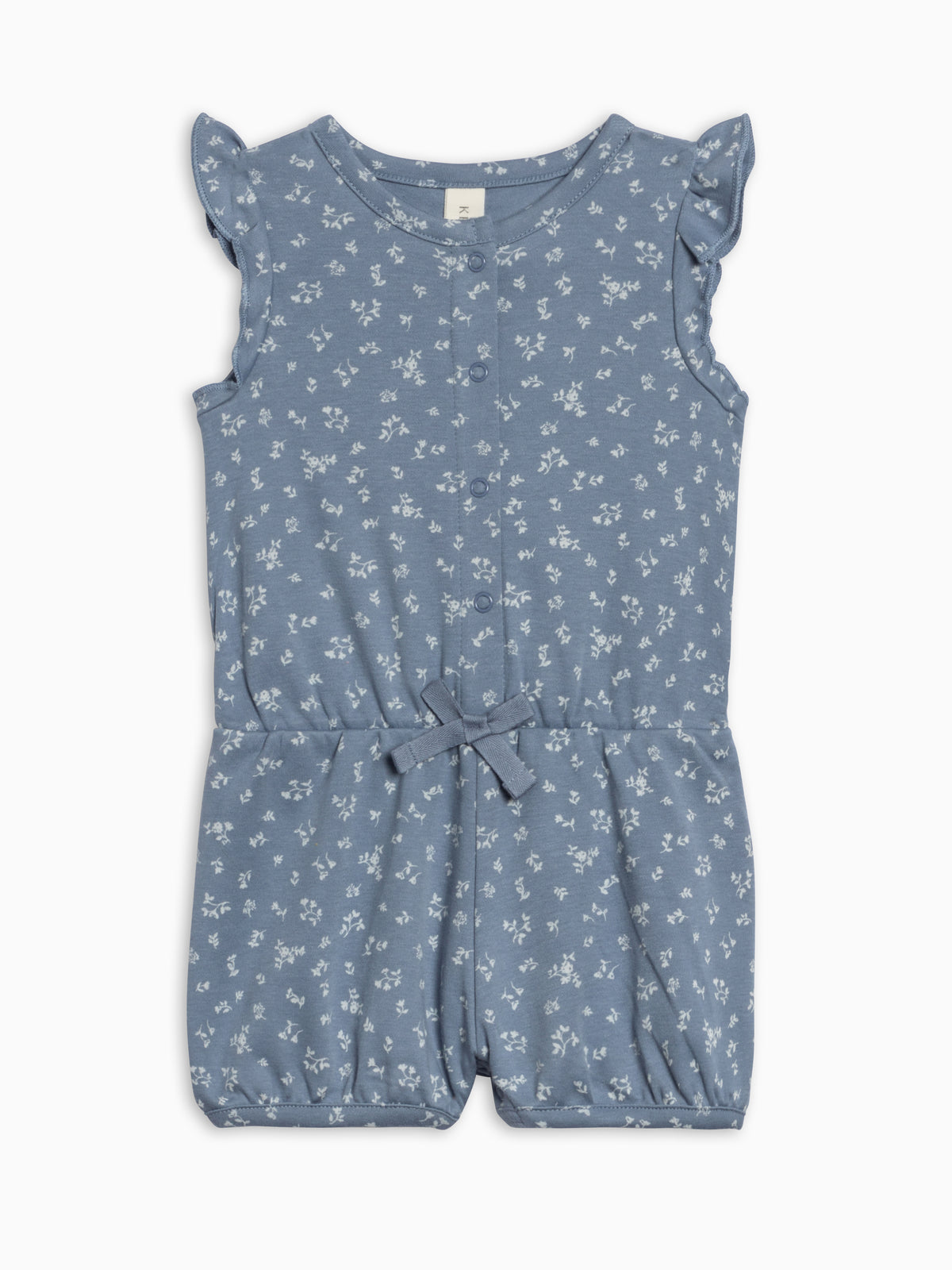 Amelia Romper - Isla Floral / Sea + Ivory Baby : One Pieces : Rompers : Short Sleeves KENDI by Colored Organics Amelia Romper - Isla Floral / Sea + | Colored Organics®