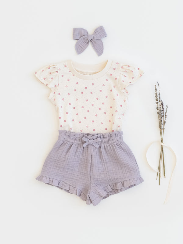 Pearl Petal Sleeve Tee Baby-Kids : Tops : Tees : Short Sleeves Colored Organics Organic Cotton Baby and Kids Pearl Petal Sleeve Tee