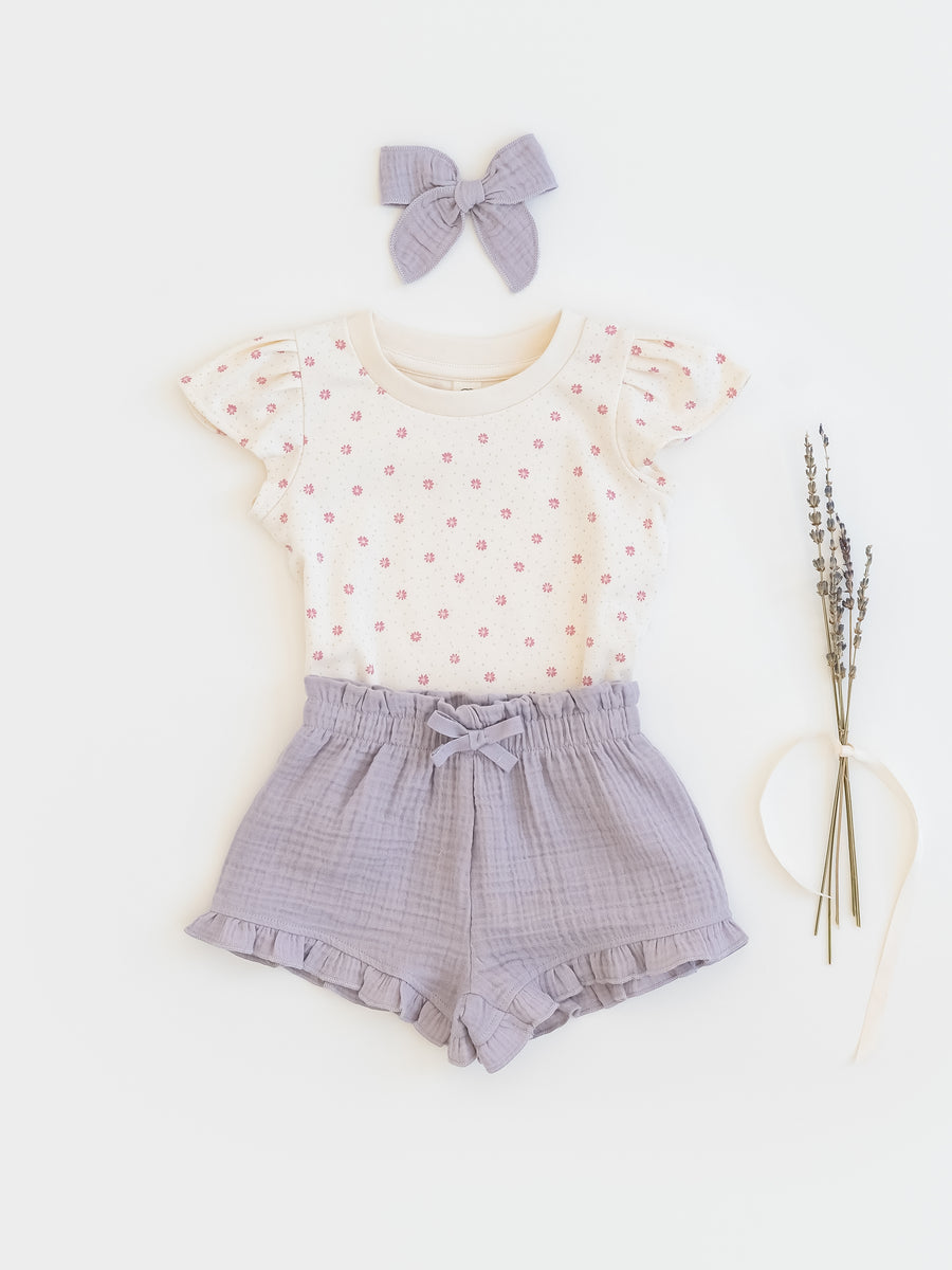 Pearl Petal Sleeve Tee Baby-Kids : Tops : Tees : Short Sleeves Colored Organics Organic Cotton Baby and Kids Pearl Petal Sleeve Tee
