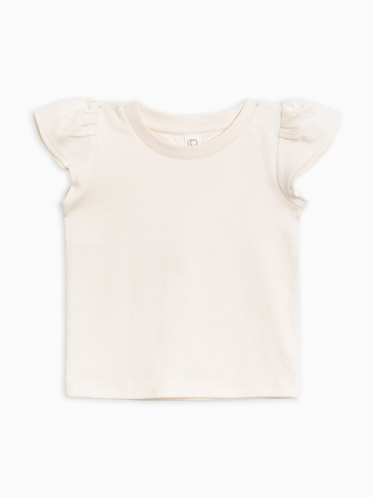 Pearl Petal Sleeve Tee - Ivory Baby-Kids : Tops : Tees : Short Sleeves Kendi Pearl Petal Sleeve Tee - Ivory for Baby | Colored Organics®