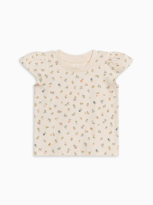 Pearl Petal Sleeve Tee - Garden Baby-Kids : Tops : Tees : Short Sleeves Kendi 