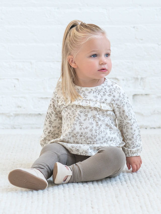 Sorren Ruffle Long Sleeve Top Sale :Baby-Kids :Tops :Shirts :Long Sleeves Colored Organics Organic Cotton Baby and Kids Sorren Ruffle Long Sleeve Top