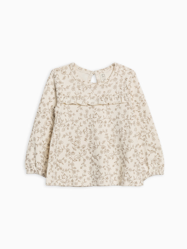Sorren Ruffle Long Sleeve Top Sale :Baby-Kids :Tops :Shirts :Long Sleeves Colored Organics Organic Cotton Baby and Kids Sorren Ruffle Long Sleeve Top