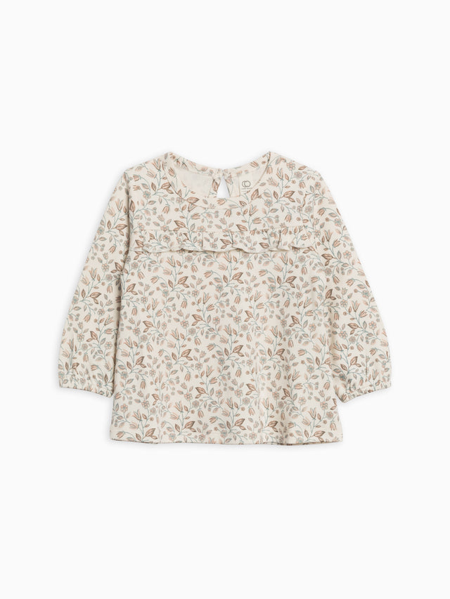 Sorren Ruffle Long Sleeve Top Sale :Baby-Kids :Tops :Shirts :Long Sleeves Colored Organics Organic Cotton Baby and Kids Sorren Ruffle Long Sleeve Top