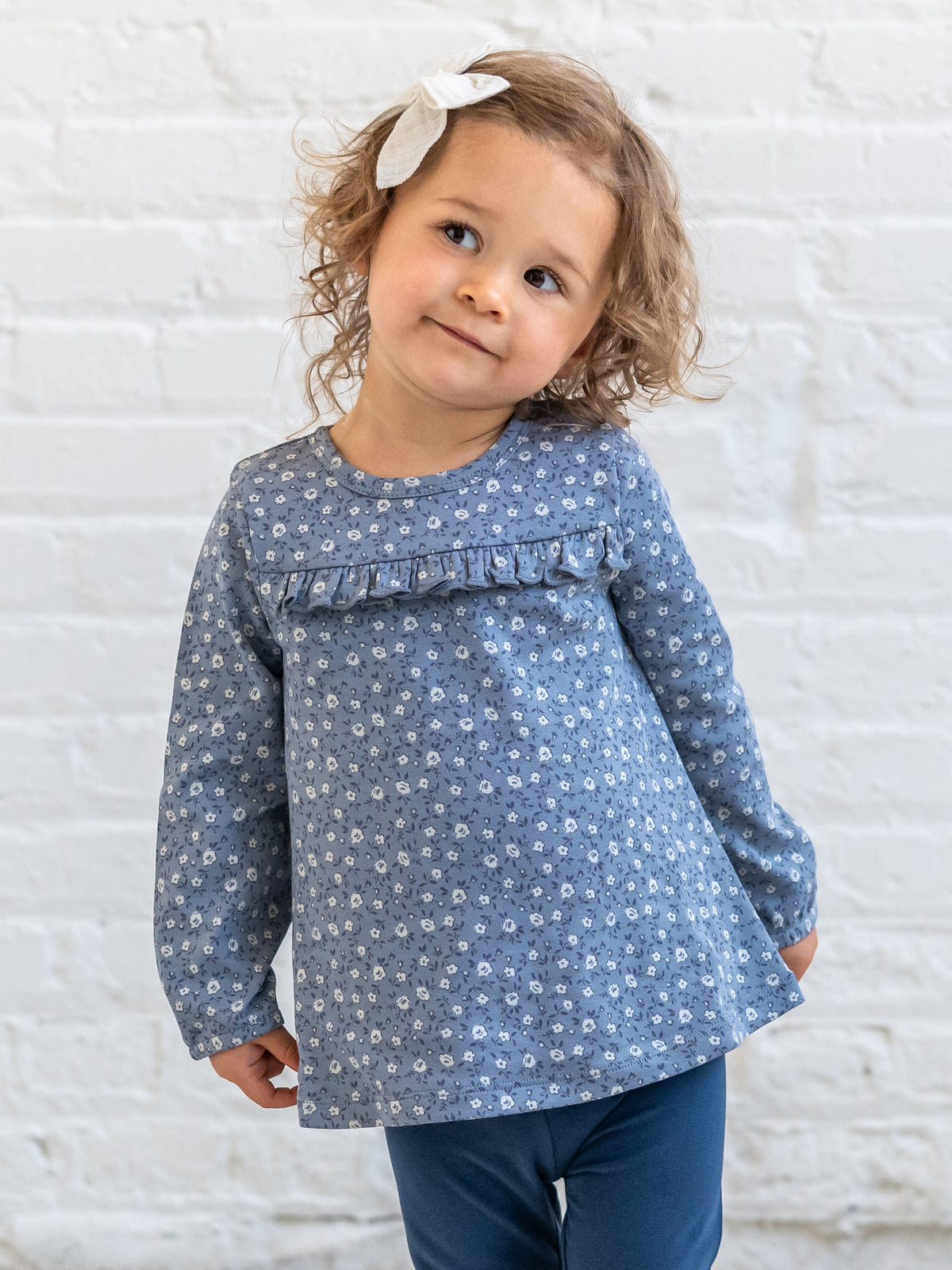 Sorren Ruffle Long Sleeve Top - Millie Floral