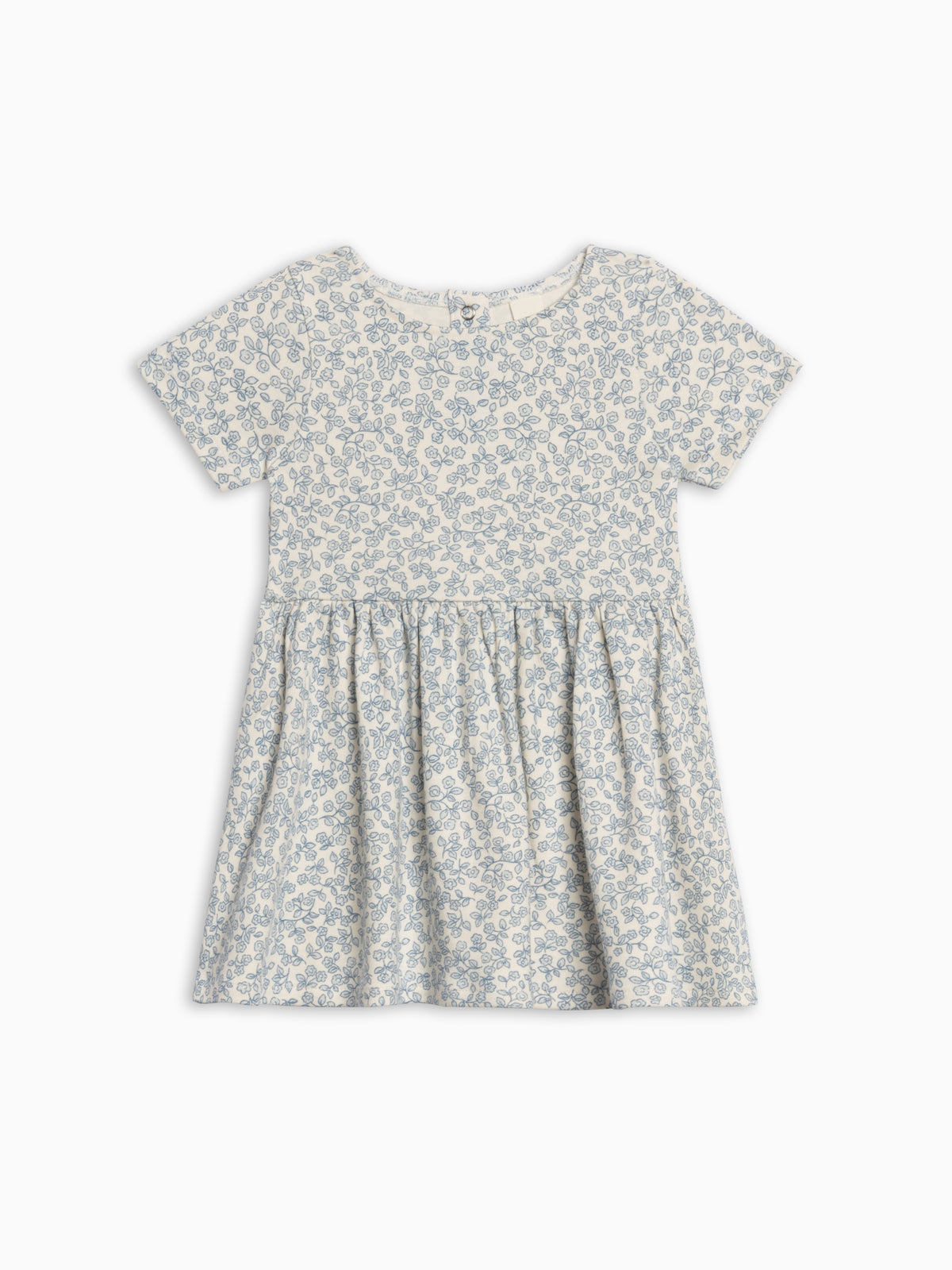 Stella Short Sleeve Swing Dress - Narelle Floral / Ivory + Sea Sale : Baby-Kids : Dresses : Short Sleeves KENDI by Colored Organics Stella Short Sleeve Swing Dress | Colored Organics®