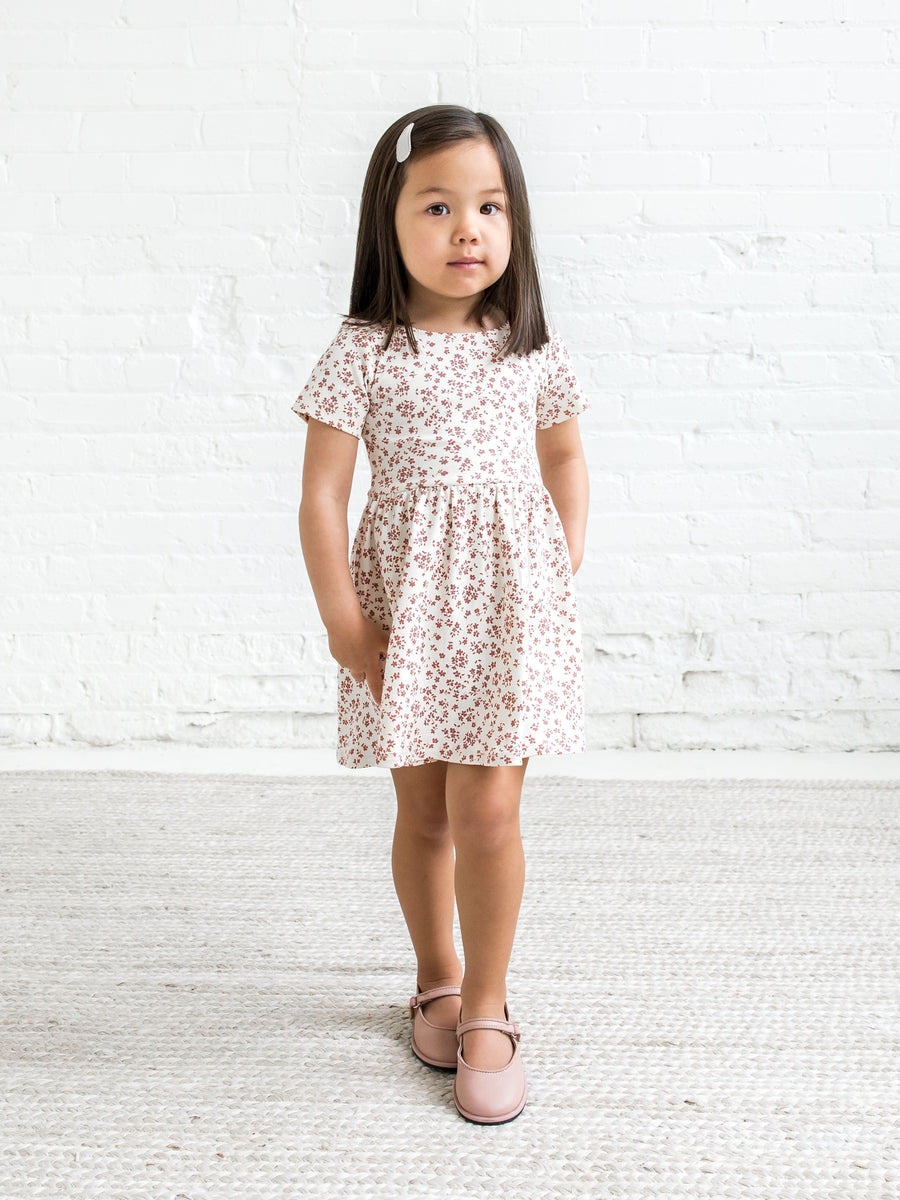 Stella Short Sleeve Swing Dress Baby-Kids : Tops : Dresses : Short Sleeves Colored Organics Organic Cotton Baby & Kids Stella Swing Dress