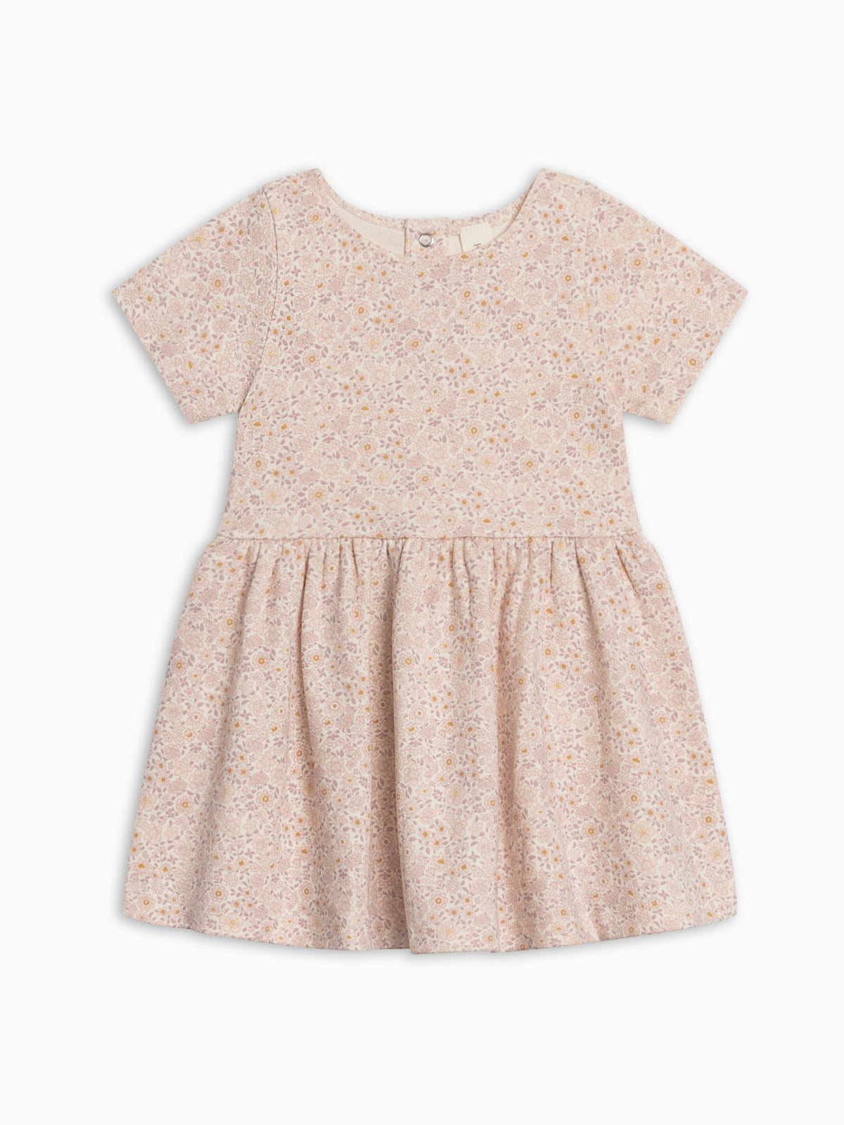 Stella Short Sleeve Swing Dress - Primrose / Fog + Shell Baby-Kids : Dresses : Short Sleeves Kendi Stella Short Sleeve Swing Dress | Colored Organics®