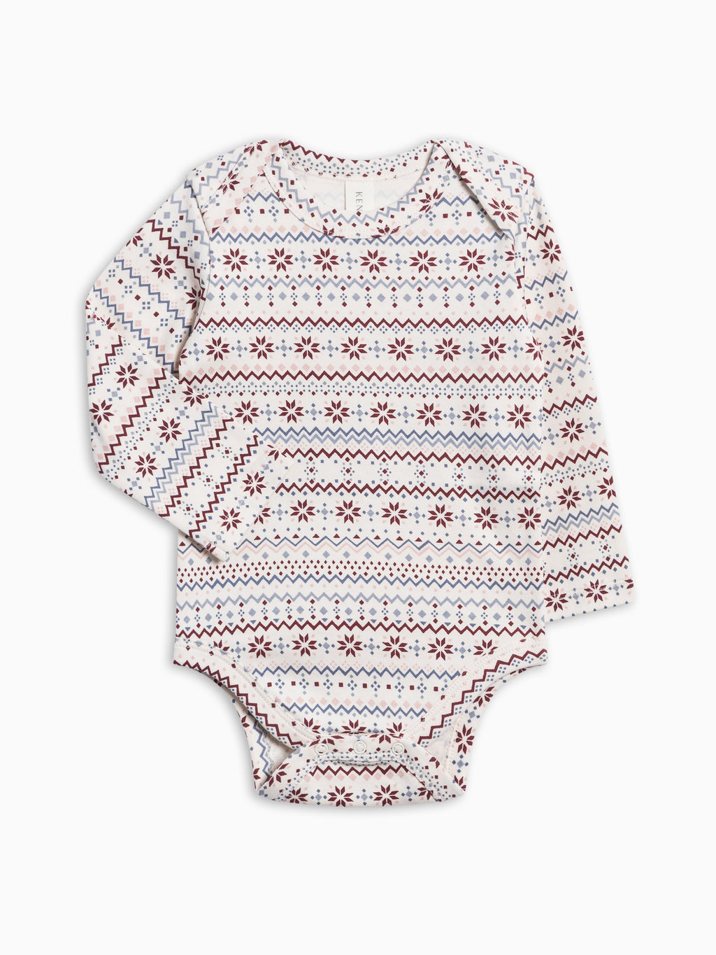 PRE ORDER River Bodysuit - Bluen Fairisle Baby : One Pieces : Bodysuits : Long Sleeves KENDI by Colored Organics River Bodysuit for Babies | Colored Organics®