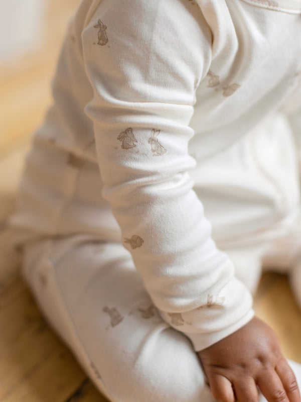 Peyton Zipper Sleeper | Bunny / Oat + Clay