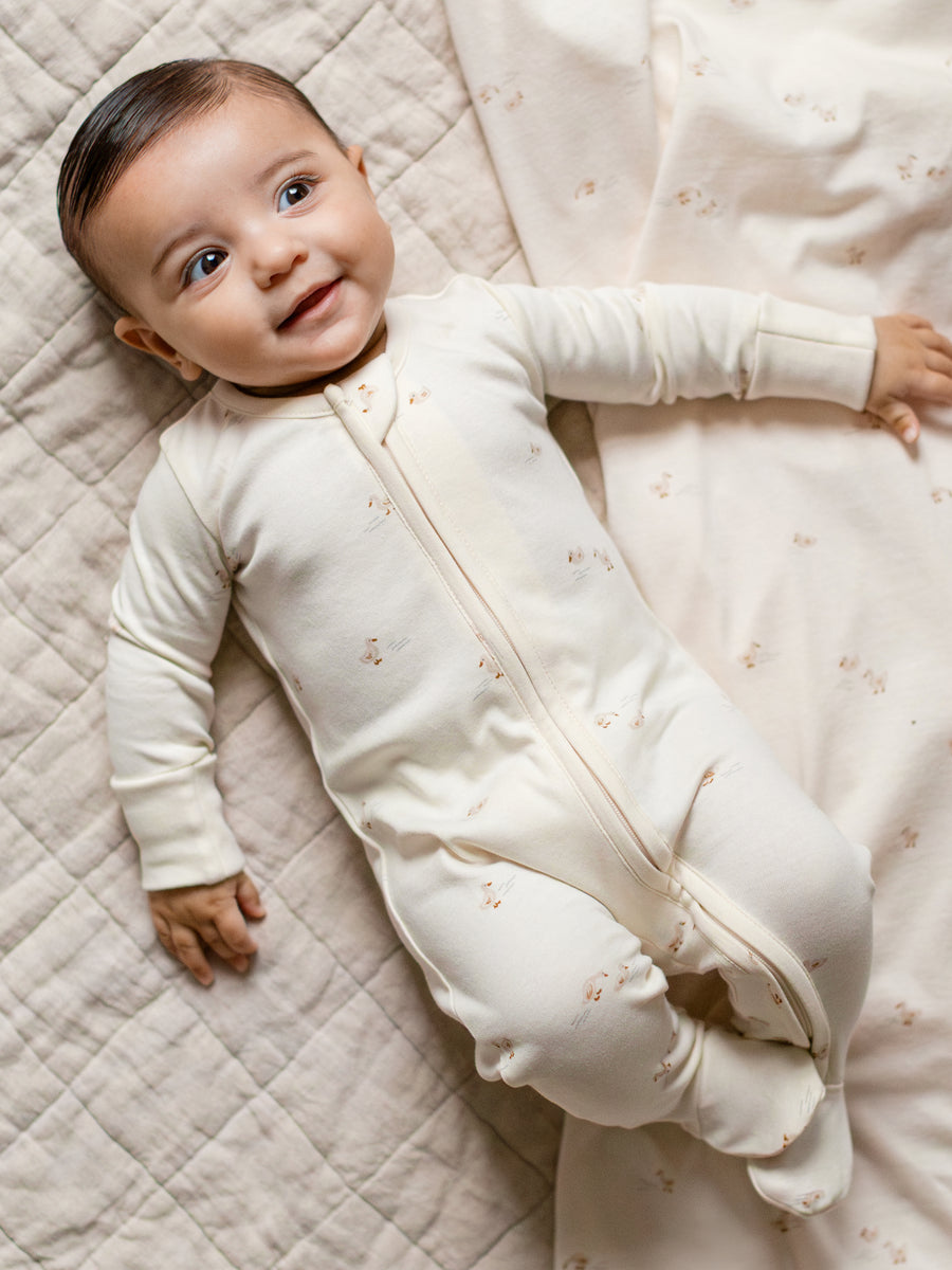 Peyton Zipper Sleeper | Duck / Oat + Chai