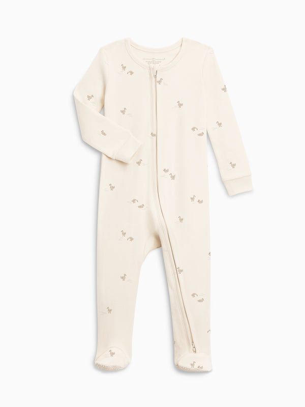 Peyton Zipper Sleeper | Duck / Oat + Chai