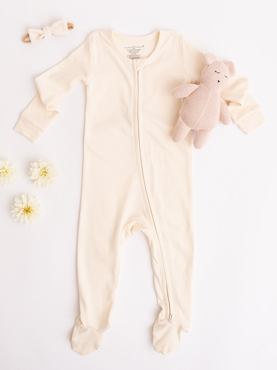 Peyton Zipper Sleeper Baby : One Pieces : Sleepers : Long Sleeves Colored Organics Organic Baby Peyton Zipper Footed Sleeper