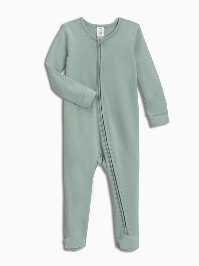 Peyton Zipper Sleeper - Old SKUS Baby : One Pieces : Sleepers : Long Sleeves Colored Organics Organic Baby Peyton Zipper Footed Sleeper