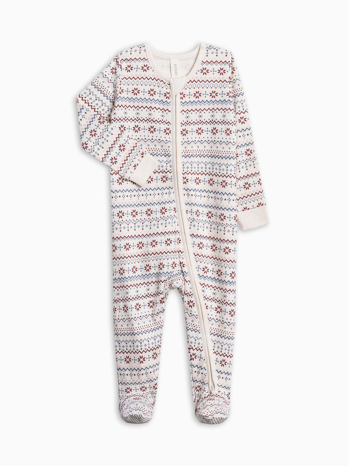Peyton Zipper Sleeper - Snowbound  KENDI by Colored Organics Peyton Zipper Sleeper - Snowbound | Colored Organics®