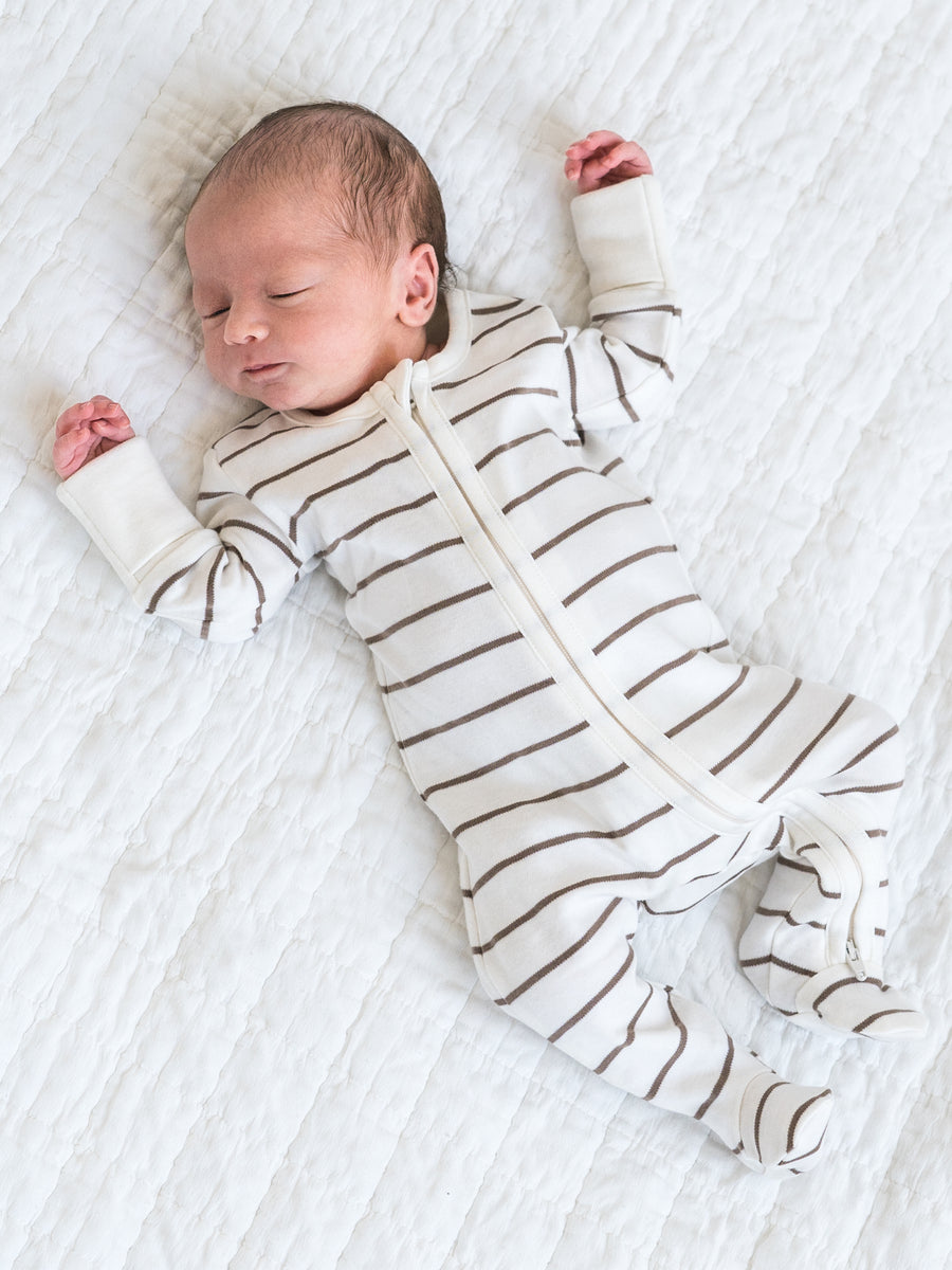 Peyton Zipper Sleeper Baby : One Pieces : Sleepers : Long Sleeves Colored Organics Organic Cotton Peyton Zipper Sleeper for Newborn and Baby - Girl & Boy 