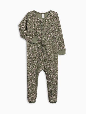 Peyton Zipper Sleeper - Kelsey Floral Baby : One Pieces : Sleepers : Long Sleeves KENDI by Colored Organics Peyton Zipper Sleeper for Baby | Colored Organics®
