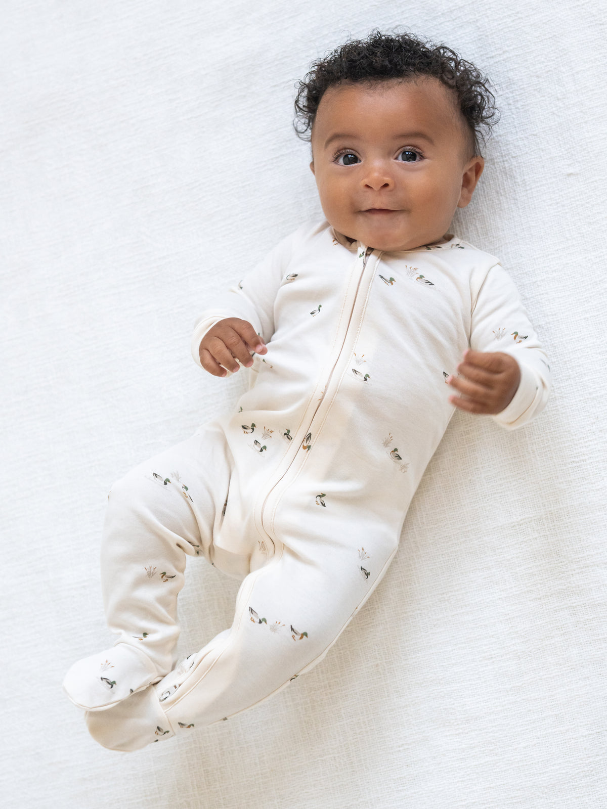 Peyton Zipper Sleeper - Mallard Baby : One Pieces : Sleepers : Long Sleeves KENDI by Colored Organics Peyton Zipper Sleeper for Baby | Colored Organics®