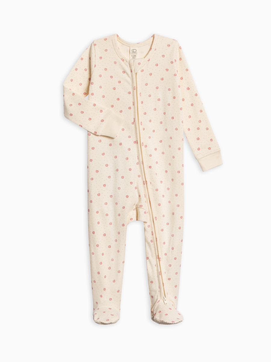 Peyton Zipper Sleeper Baby :One Pieces :Sleepers :Long Sleeves Colored Organics Organic Cotton Baby and Kids 2-Piece Short Sleeve Jammie Set