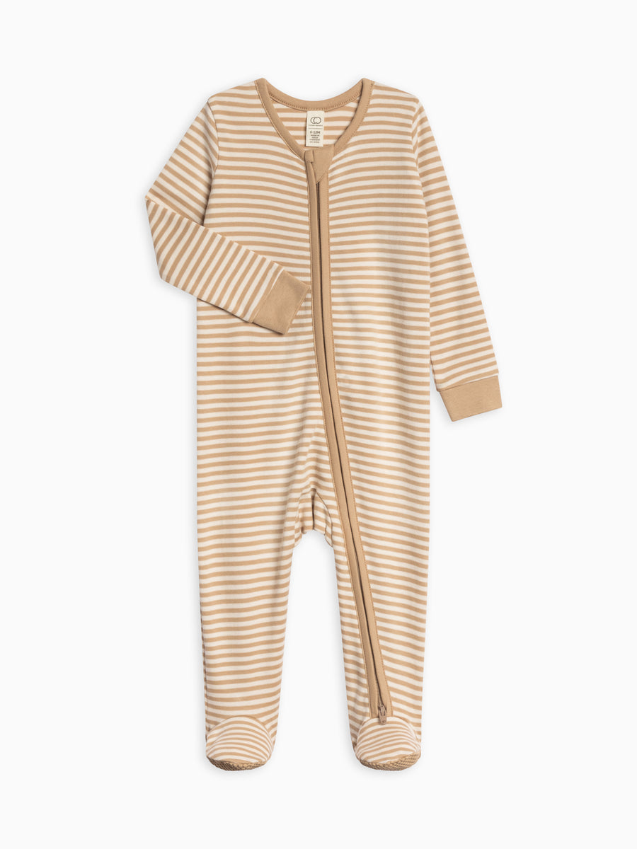 Peyton Zipper Sleeper Baby : One Pieces : Sleepers : Long Sleeves Colored Organics Organic Cotton Peyton Zipper Sleeper for Newborn and Baby - Girl & Boy 