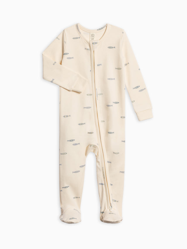 Peyton Zipper Sleeper Baby :One Pieces :Sleepers :Long Sleeves Colored Organics Organic Cotton Baby and Kids 2-Piece Short Sleeve Jammie Set