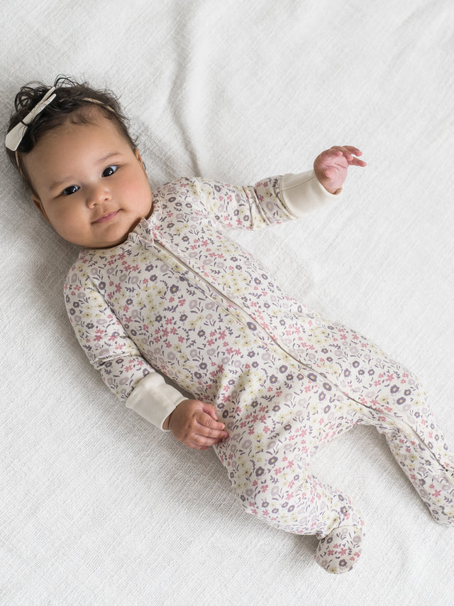 Peyton Zipper Sleeper Baby :One Pieces :Sleepers :Long Sleeves Colored Organics Organic Cotton Baby and Kids 2-Piece Short Sleeve Jammie Set