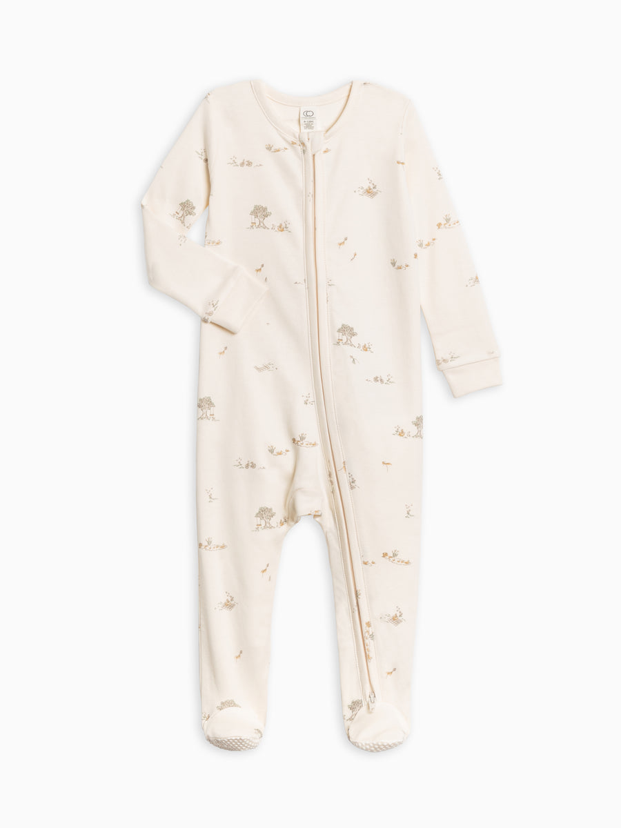 Picnic in the Park Collection Peyton Zipper Sleeper Baby : One Pieces : Sleepers : Long Sleeves CO Give Organic Cotton Baby Picnic in the Park Collection Peyton Zipper Sleeper