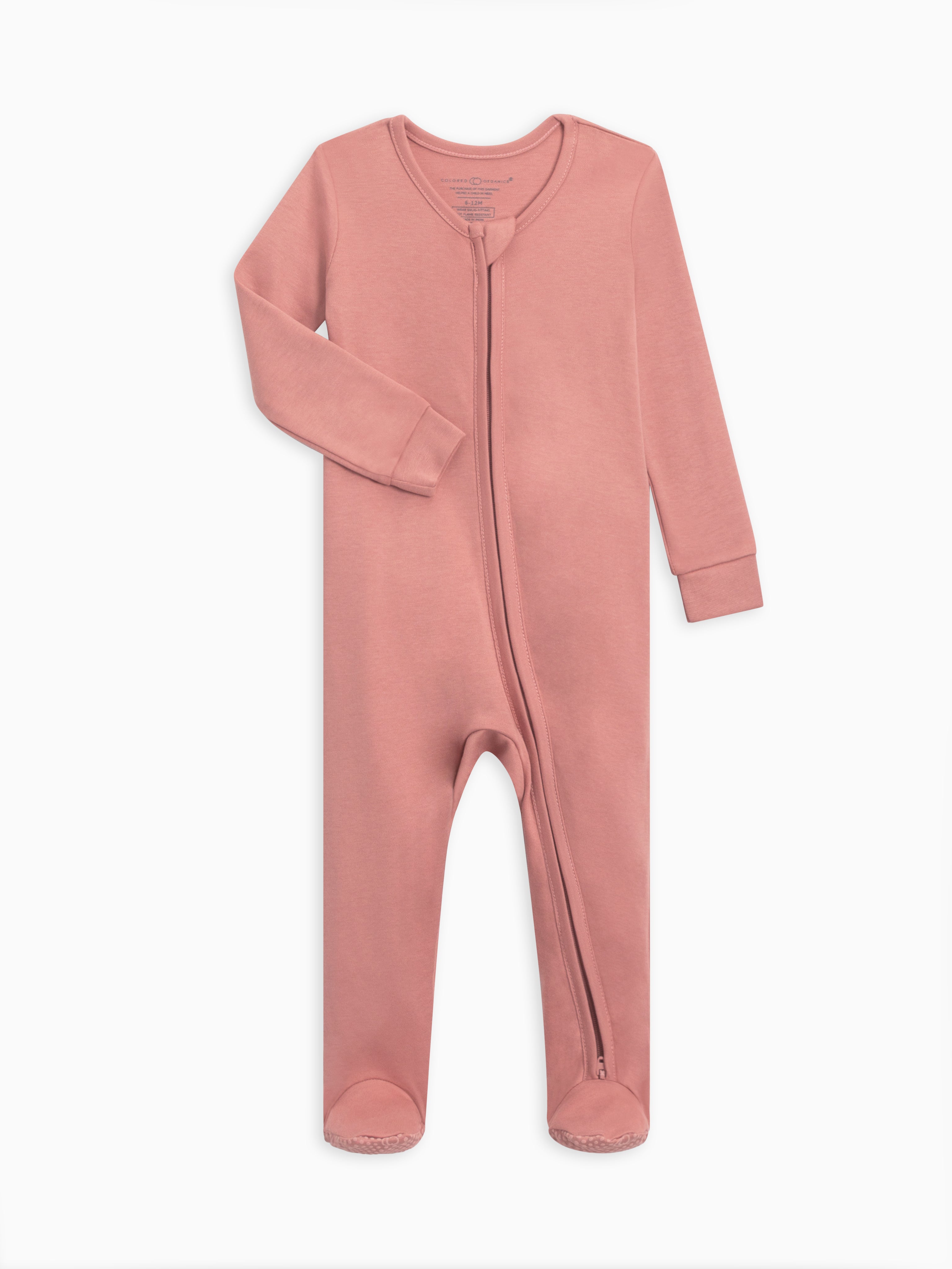 Organic Baby Peyton Zipper Footed Sleeper Colored Organics