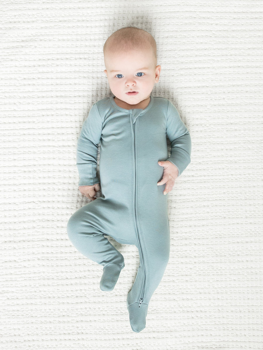 Peyton Zipper Sleeper Baby : One Pieces : Sleepers : Long Sleeves Colored Organics Organic Baby Peyton Zipper Footed Sleeper