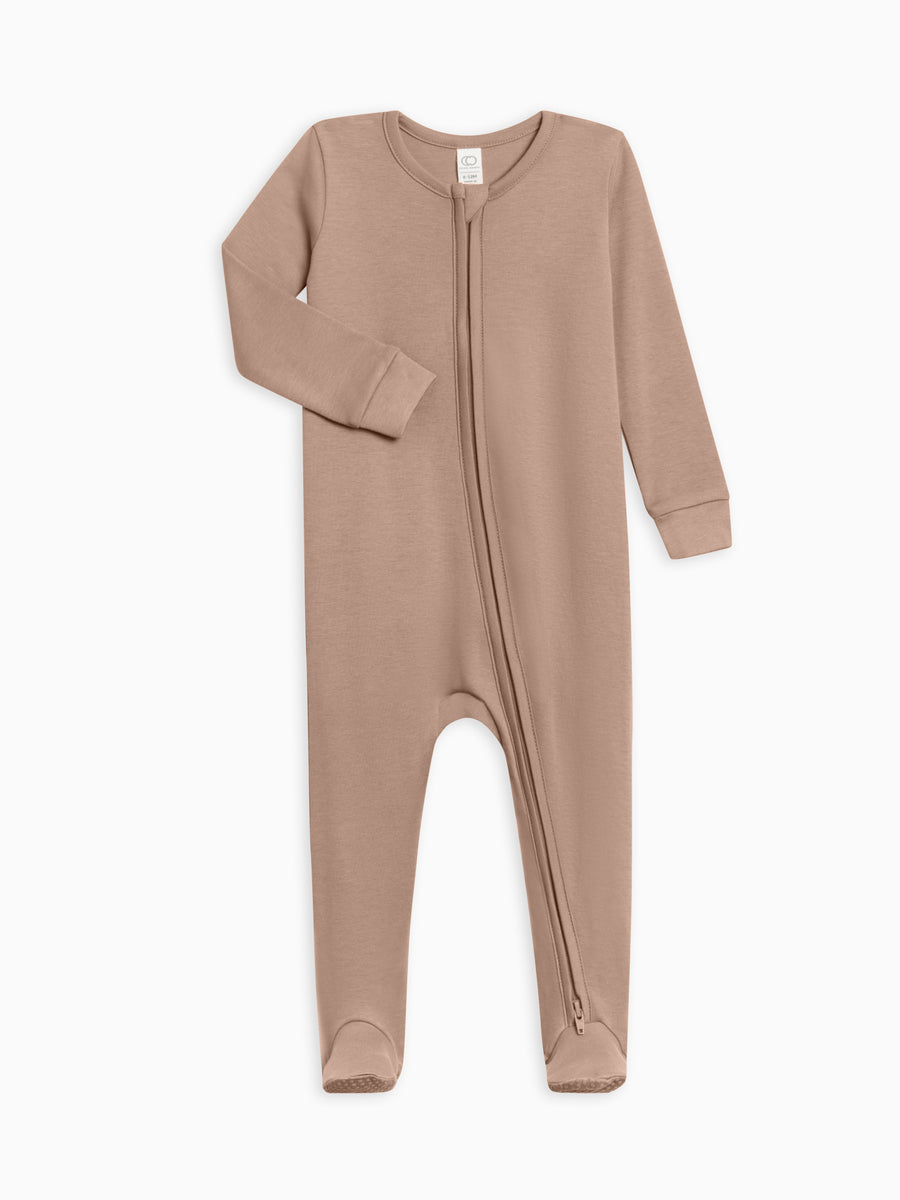 Peyton Zipper Sleeper - Old SKUS Baby : One Pieces : Sleepers : Long Sleeves Colored Organics Organic Baby Peyton Zipper Footed Sleeper