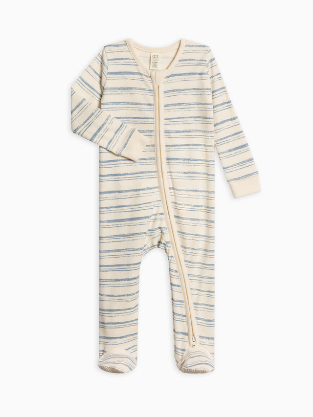 Peyton Zipper Sleeper Baby :One Pieces :Sleepers :Long Sleeves Colored Organics Organic Cotton Baby and Kids 2-Piece Short Sleeve Jammie Set