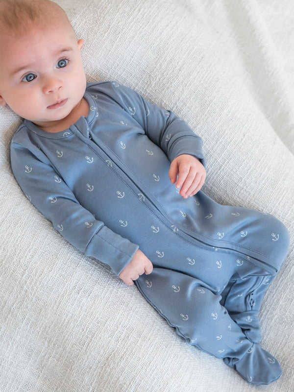 Peyton Zipper Sleeper - Anchor / Sea + Powder