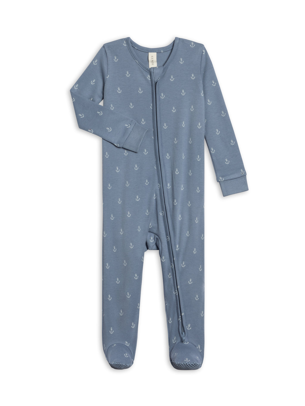 Peyton Zipper Sleeper - Anchor / Sea + Powder Baby : One Pieces : Sleepers : Long Sleeves KENDI by Colored Organics Peyton Zipper Sleeper - Anchor / Sea + | Colored Organics®
