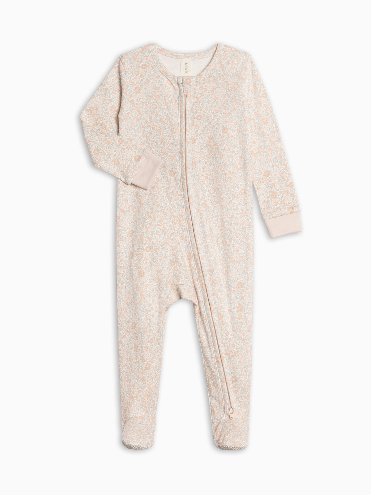 Peyton Zipper Sleeper - Belmont Floral / Shell + Powder Sale : Baby : One Pieces : Sleepers : Long Sleeves KENDI by Colored Organics Peyton Zipper Sleeper - Belmont Floral | Colored Organics®