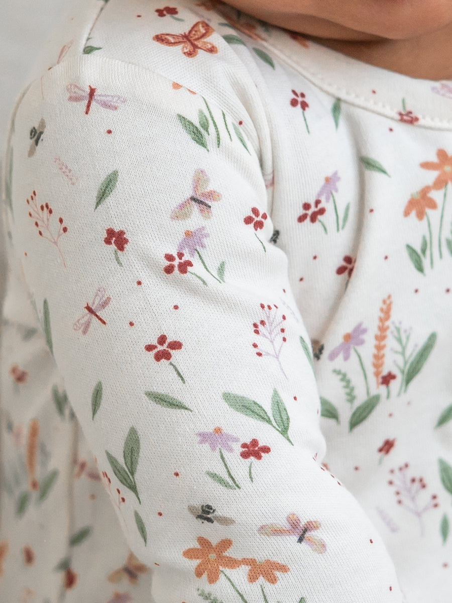 Peyton Zipper Sleeper - Butterfly / Fog + Mint Baby : One Pieces : Sleepers : Long Sleeves Kendi Peyton Zipper Sleeper - Butterfly / Fog | Colored Organics®