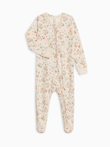 Peyton Zipper Sleeper - Butterfly / Fog + Mint