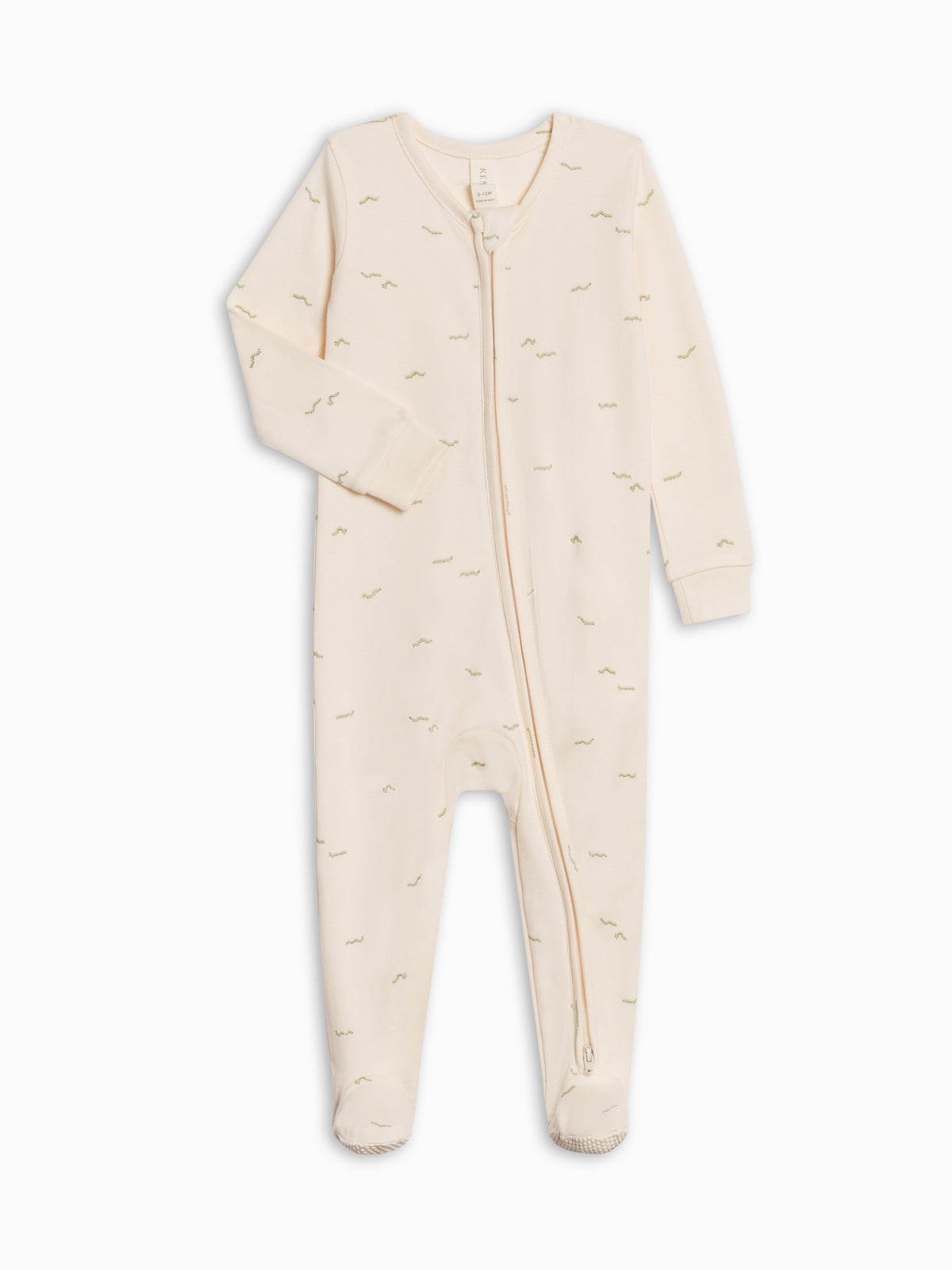 Peyton Zipper Sleeper - Caterpillar / Mint Baby : One Pieces : Sleepers : Long Sleeves Kendi Peyton Zipper Sleeper - Caterpillar / | Colored Organics®