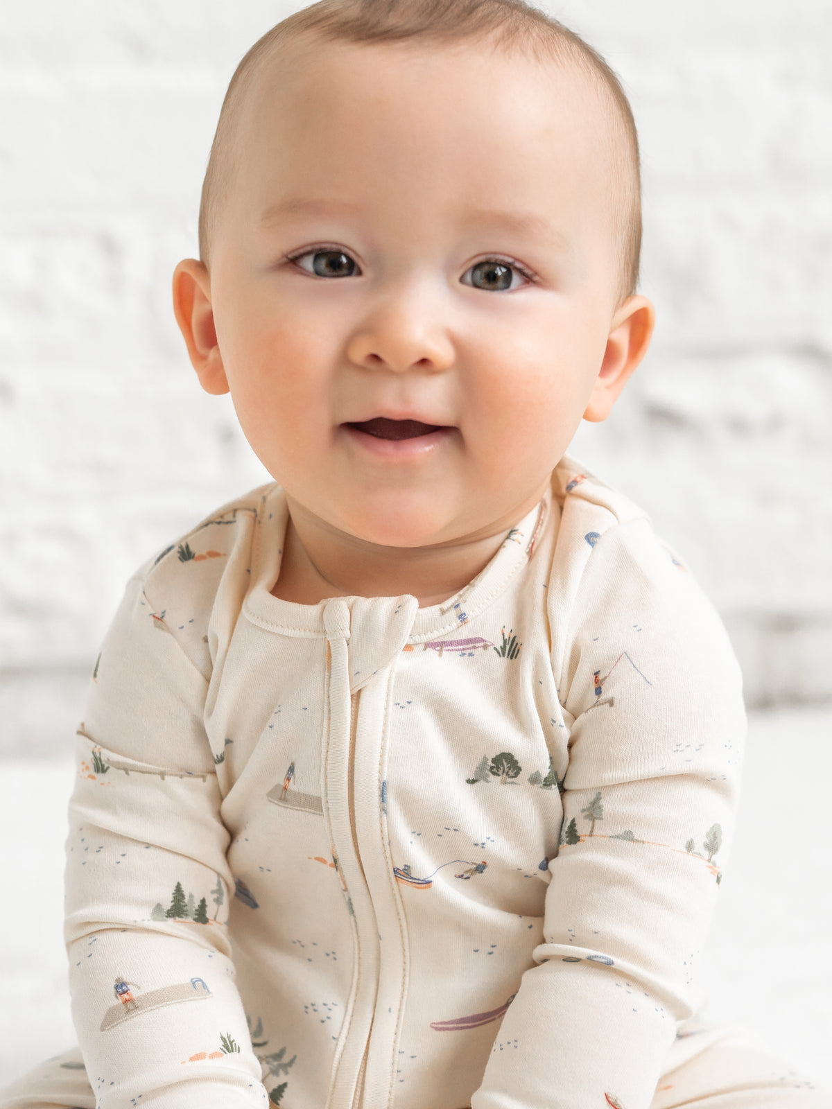 Peyton Zipper Sleeper - Lake / Barn + Mint Sale : Baby : One Pieces : Sleepers : Long Sleeves Kendi PRE ORDER Peyton Zipper Sleeper - Lake | Colored Organics®