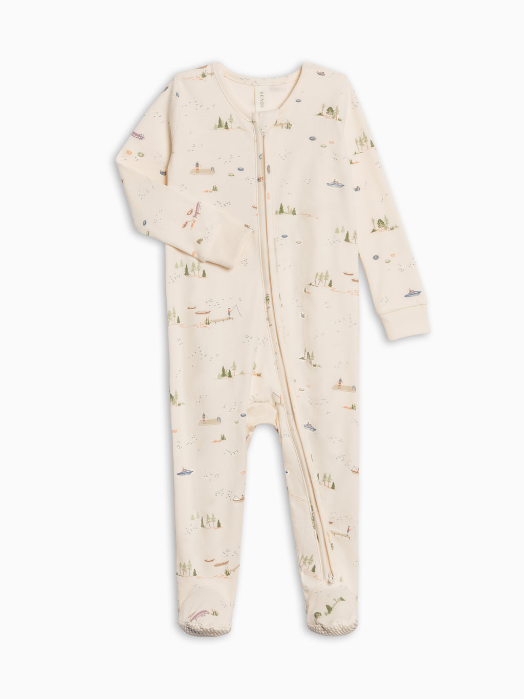 Peyton Zipper Sleeper - Lake / Barn + Mint Sale : Baby : One Pieces : Sleepers : Long Sleeves Kendi PRE ORDER Peyton Zipper Sleeper - Lake | Colored Organics®