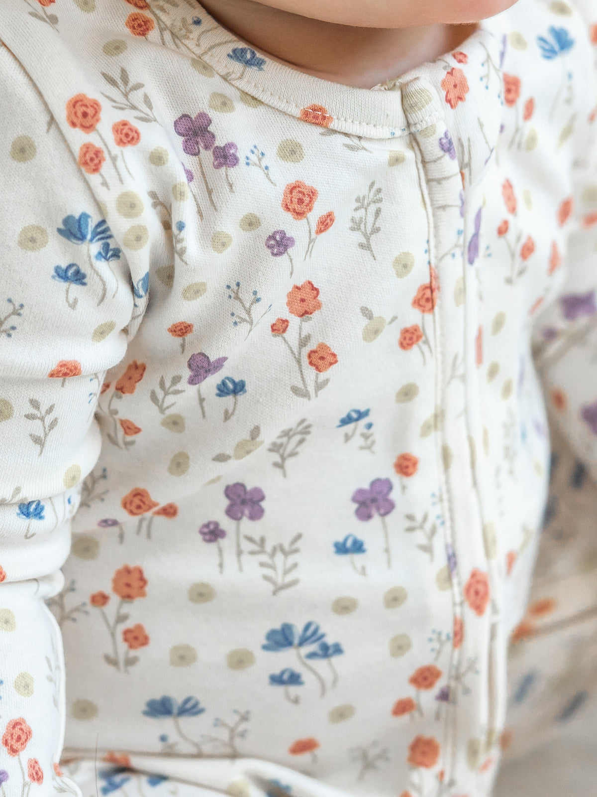 Peyton Zipper Sleeper - Margot Floral / Barn + Sea Sale : Baby : One Pieces : Sleepers : Long Sleeves Kendi PRE ORDER Peyton Zipper Sleeper | Colored Organics®