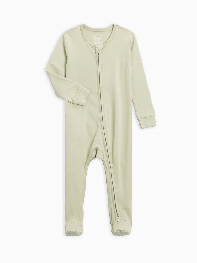 Peyton Zipper Sleeper - Old SKUS Baby : One Pieces : Sleepers : Long Sleeves Colored Organics Organic Baby Peyton Zipper Footed Sleeper