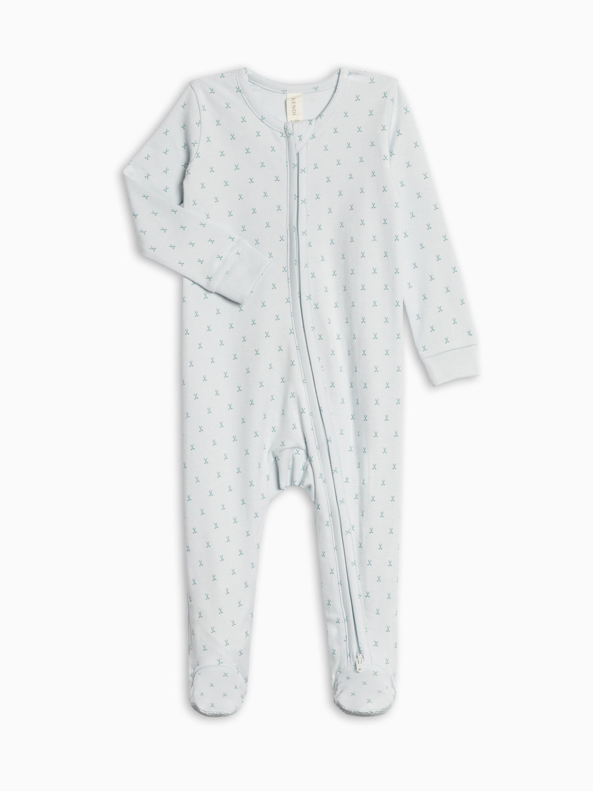 Peyton Zipper Sleeper - Tee Time / Powder + Laguna Baby : One Pieces : Sleepers : Long Sleeves KENDI by Colored Organics Peyton Zipper Sleeper - Tee Time / | Colored Organics®