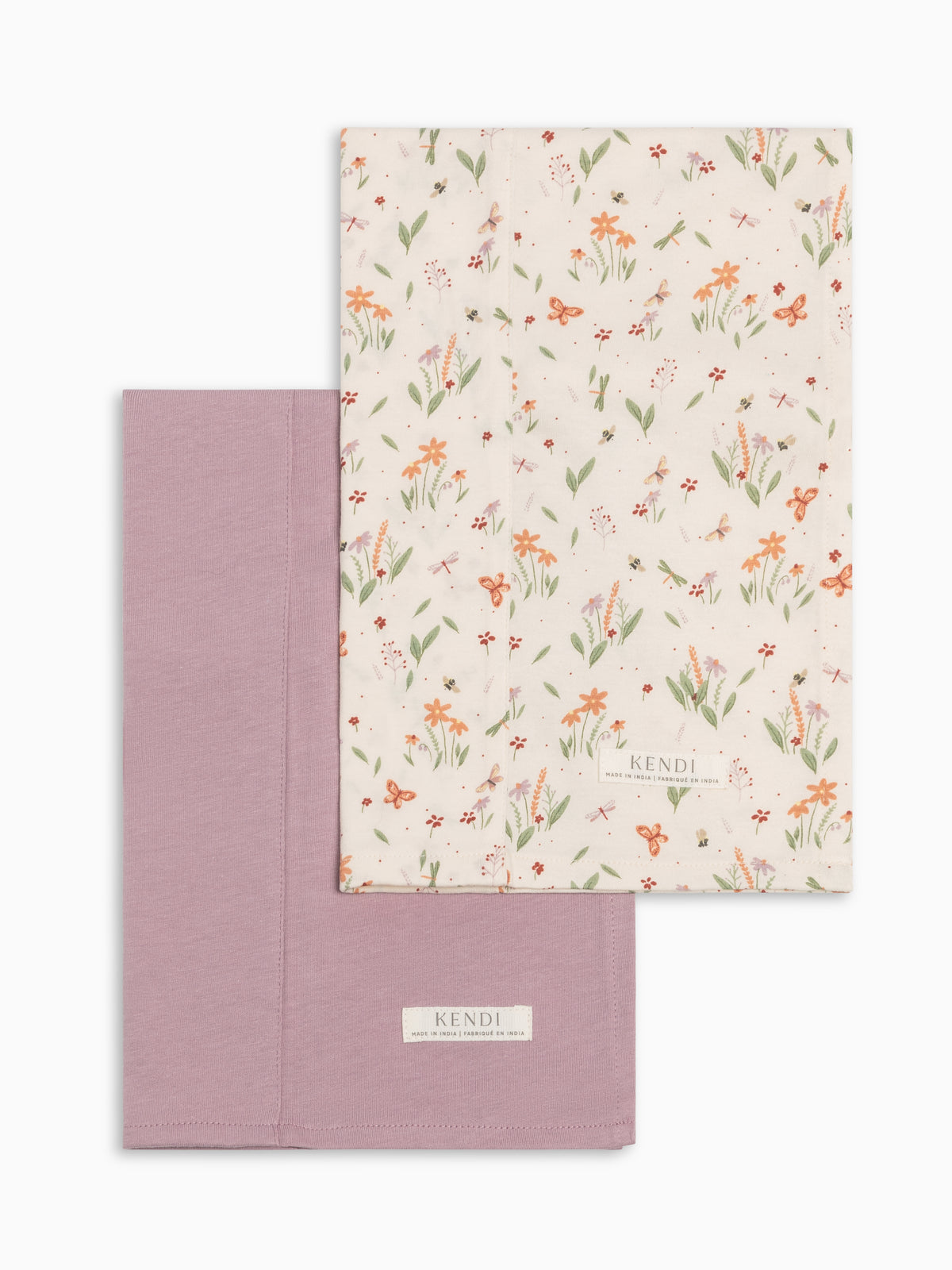2-Pack Burp Cloths - Fog + Butterfly Baby : Gear : Burp Cloths : Feeding Kendi 2-Pack Burp Cloths - Fog + Butterfly | Colored Organics®