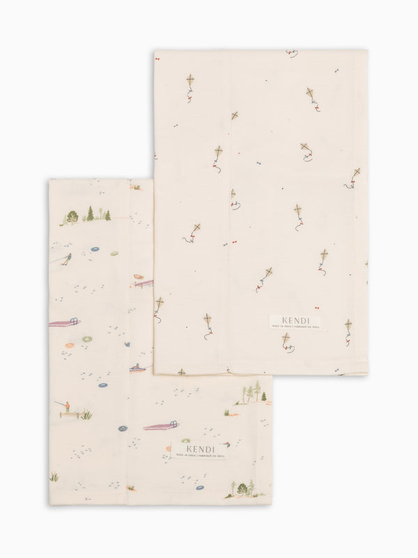 2-Pack Burp Cloths - Kite + Lake