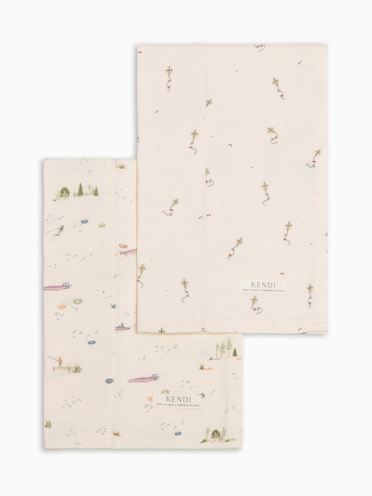 2-Pack Burp Cloths - Kite + Lake Baby : Gear : Burp Cloths : Feeding Kendi PRE ORDER 2-Pack Burp Cloths - Kite + | Colored Organics®