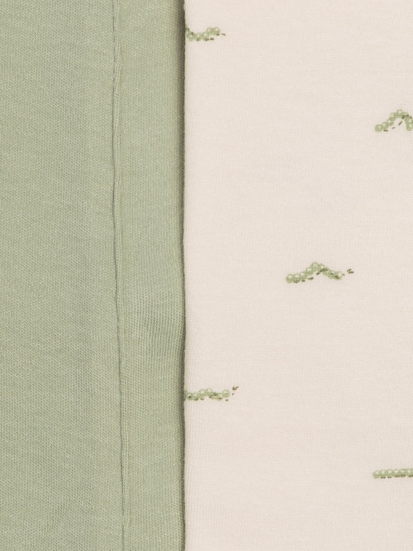 2-Pack Burp Cloths - Mint + Caterpillar Baby : Gear : Burp Cloths : Feeding Kendi 2-Pack Burp Cloths - Mint + Caterpillar | Colored Organics®