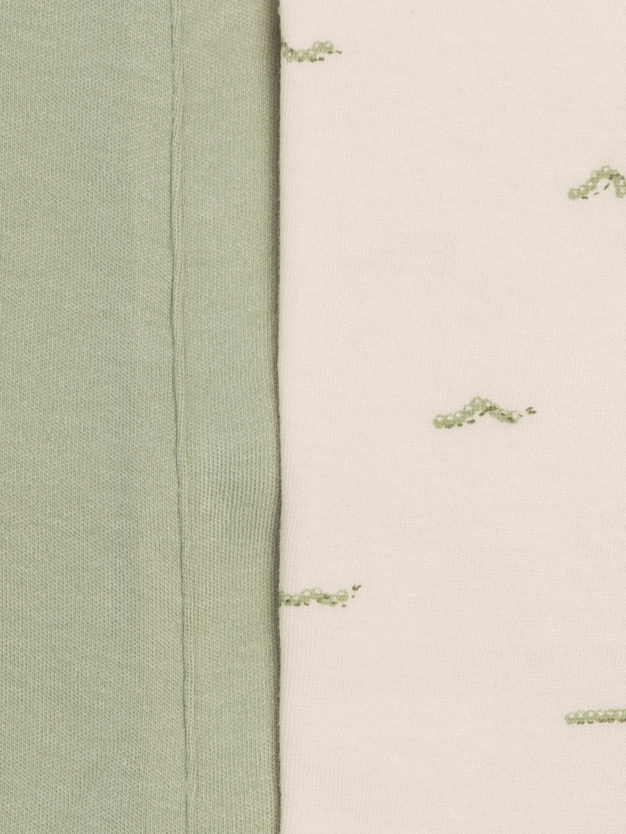 2-Pack Burp Cloths - Mint + Caterpillar Baby : Gear : Burp Cloths : Feeding Kendi 2-Pack Burp Cloths - Mint + Caterpillar | Colored Organics®