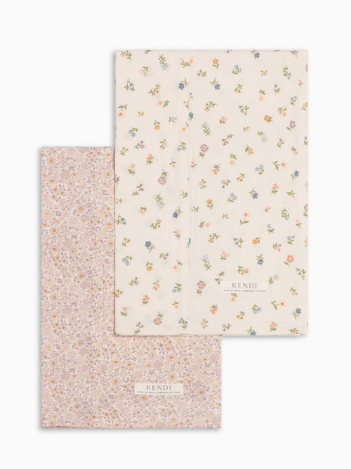 2-Pack Burp Cloths - Primrose + Petaline Baby : Gear : Burp Cloths : Feeding Kendi 2-Pack Burp Cloths - Primrose + Petaline | Colored Organics®
