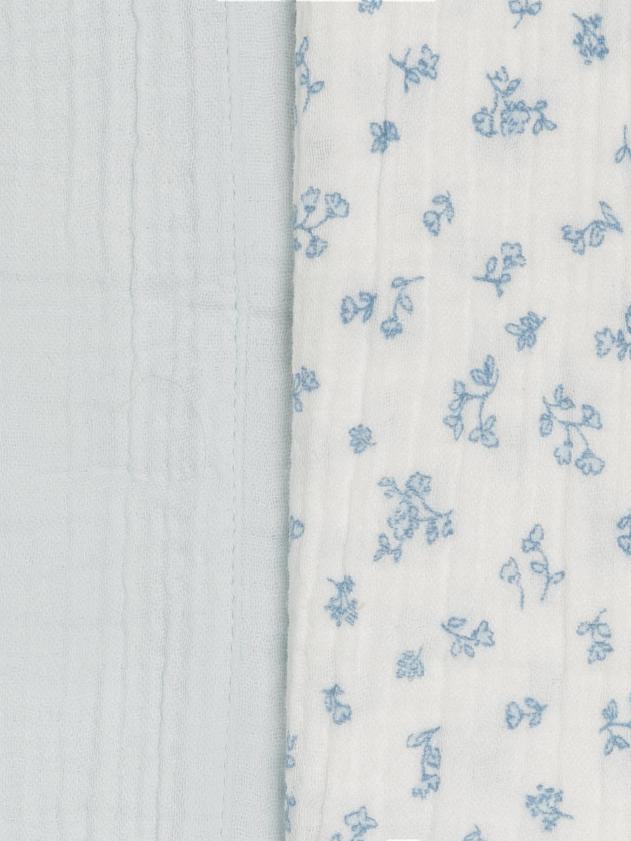 2-Pack Muslin Burp Cloths - Rosebay Floral + Powder Baby : Gear : Burp Cloths : Feeding KENDI by Colored Organics 2-Pack Muslin Burp Cloths - Rosebay | Colored Organics®