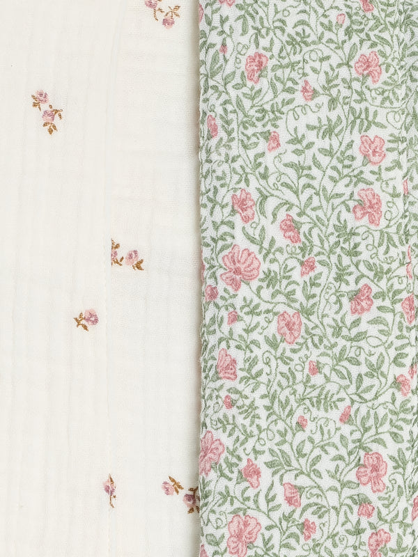 2-Pack Muslin Burp Cloths - Etta + Janice Florals